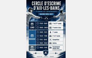 Horaires 2026-2027 Aix-les-Bains